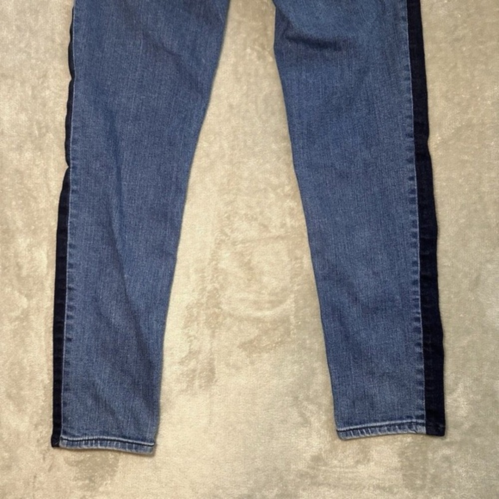 Rag & Bone Mazie Jeans Sz 27x25.5 Double Indigo Tuxedo Racing Panel Crop Skinny - Picture 5 of 14